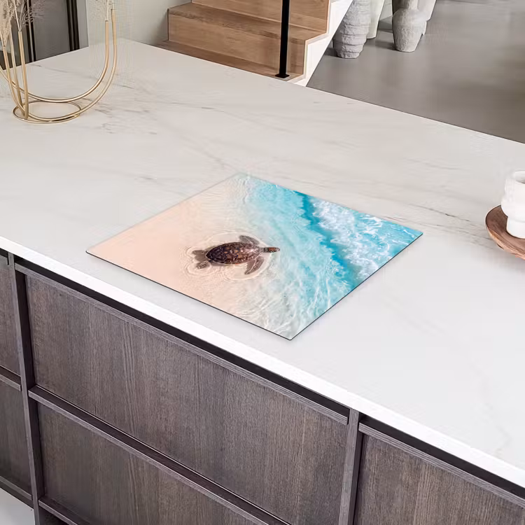 Schildpad - Helder water - Strand - Dieren - Natuur Inductie beschermer vinyl 3mm middel -sfeer8