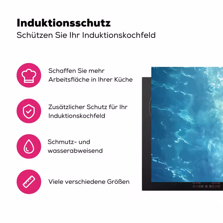 Schildpad - Zee - Blauw - Schittering Inductie beschermer vinyl 3mm klein -zzzzzzz-lf-ups
