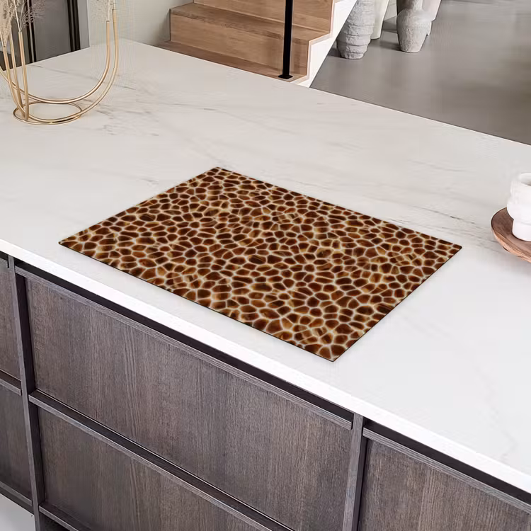 Schildpad - Patroon - Bruin Inductie beschermer vinyl 3mm klein 276 -sfeer8