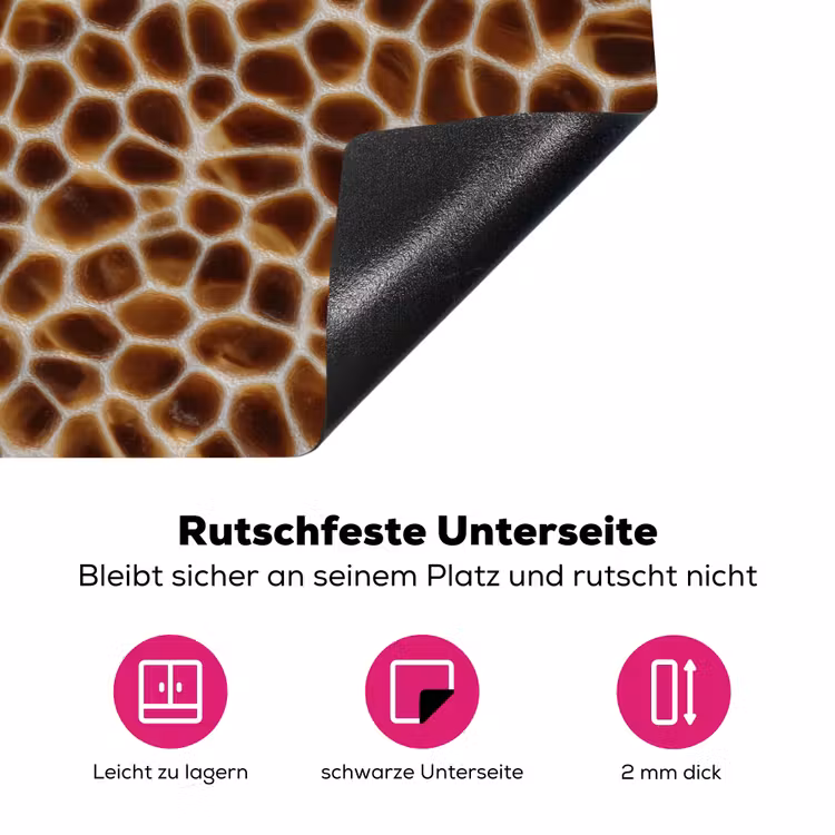 Schildpad - Patroon - Bruin Inductie beschermer vinyl 3mm klein 276 -zzzzzzz-lf-onderkant