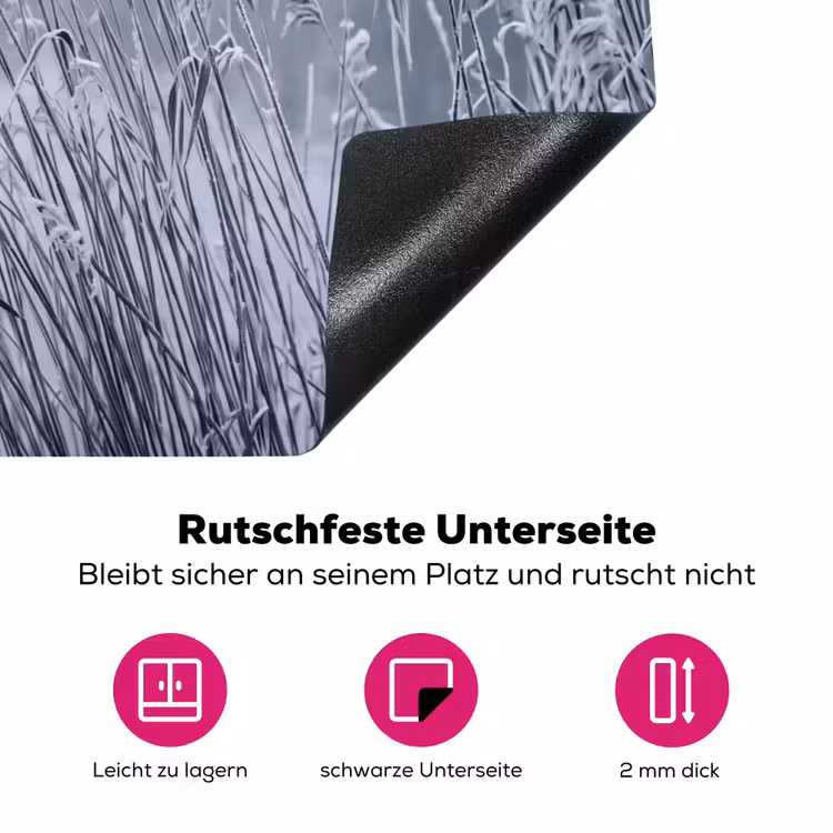 Riet - Bevroren - Winter - Natuur Inductie beschermer vinyl 3mm klein -zzzzzzz-lf-onderkant