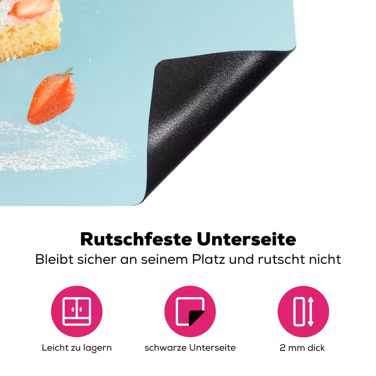 Slagroom - Taart - Blauw - Eten Inductie beschermer vinyl 3mm klein -zzzzzzz-lf-onderkant