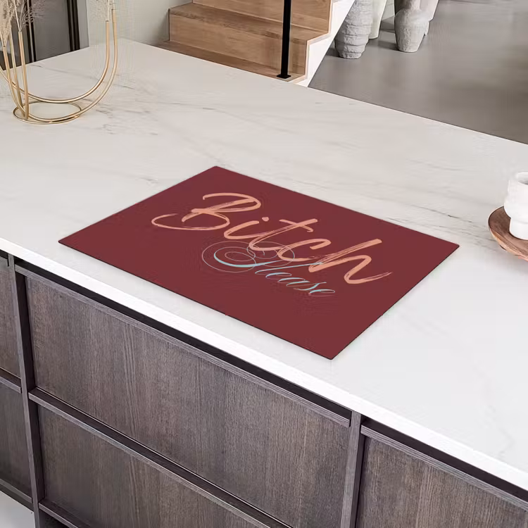 Bitch please - Rood - Blauw Inductie beschermer vinyl 3mm klein -sfeer8