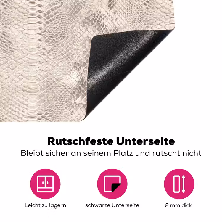 Slang - Patroon - Beige Inductie beschermer vinyl 3mm klein 276 -zzzzzzz-lf-onderkant