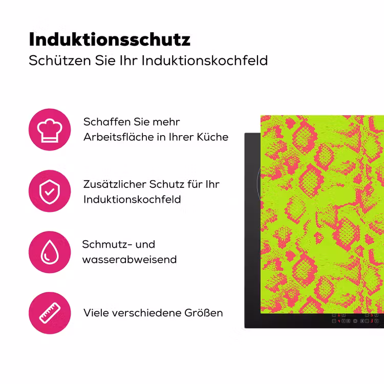 Slang - Neon - Groen - Roze Inductie beschermer vinyl 3mm klein 276 -zzzzzzz-lf-ups