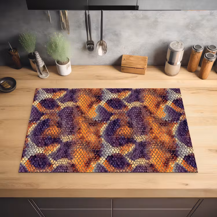 Slang - Schubben - Kleurrijk Inductie beschermer vinyl 3mm klein 276 -sfeer5
