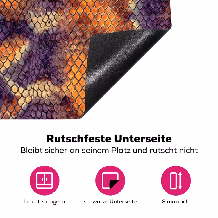 Slang - Schubben - Kleurrijk Inductie beschermer vinyl 3mm klein 276 -zzzzzzz-lf-onderkant