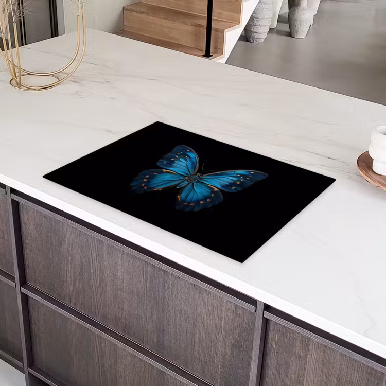 Vlinder - Blauw - Contrast Inductie beschermer vinyl 3mm klein -sfeer8