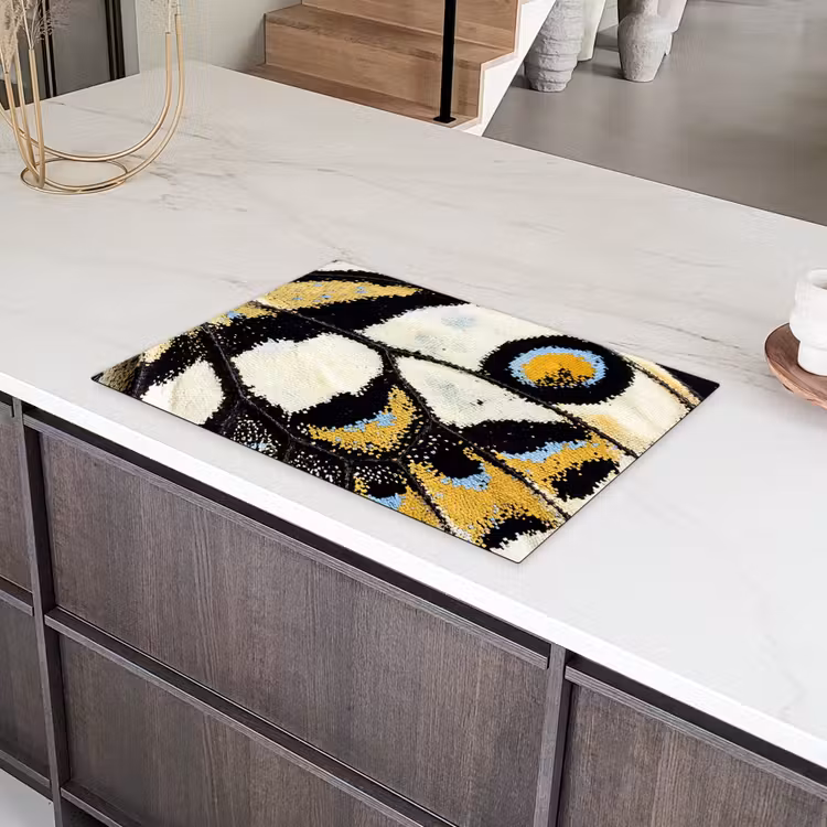 Vlinder - Vleugel - Geel Inductie beschermer vinyl 3mm klein -sfeer8