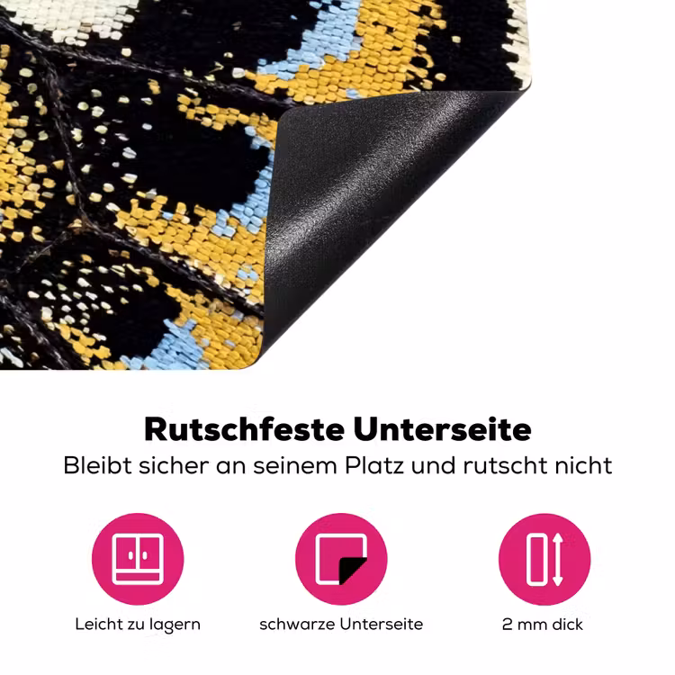 Vlinder - Vleugel - Geel Inductie beschermer vinyl 3mm klein -zzzzzzz-lf-onderkant