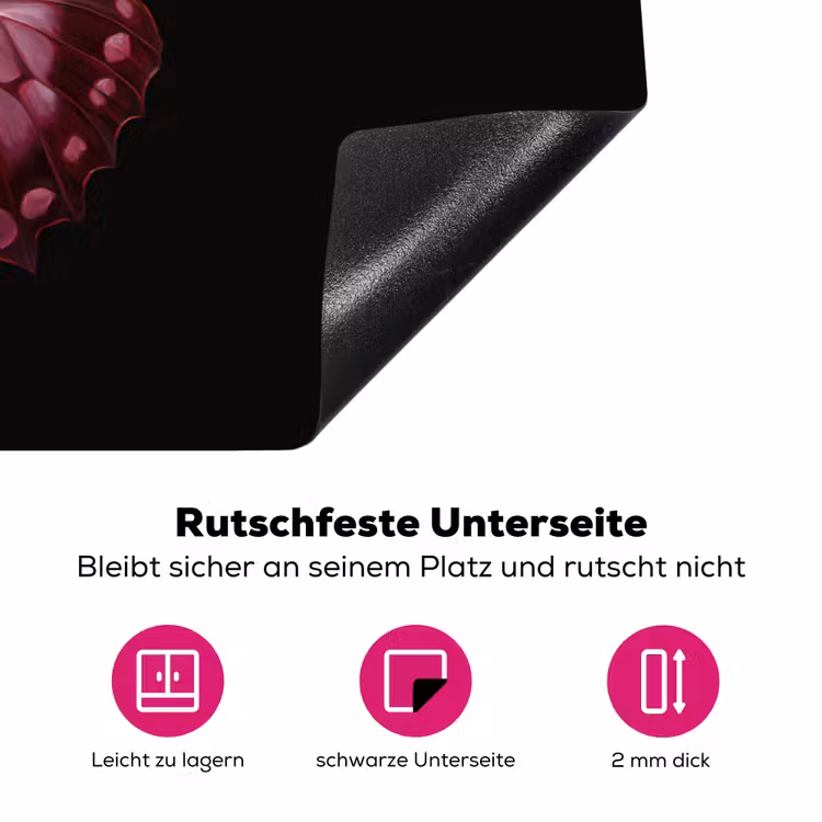 Vlinder - Fuchsia - Grafisch Inductie beschermer vinyl 3mm klein -zzzzzzz-lf-onderkant