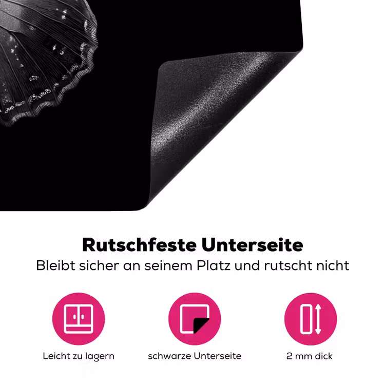 Vlinder - Grijs - Mysterieus Inductie beschermer vinyl 3mm klein -zzzzzzz-lf-onderkant