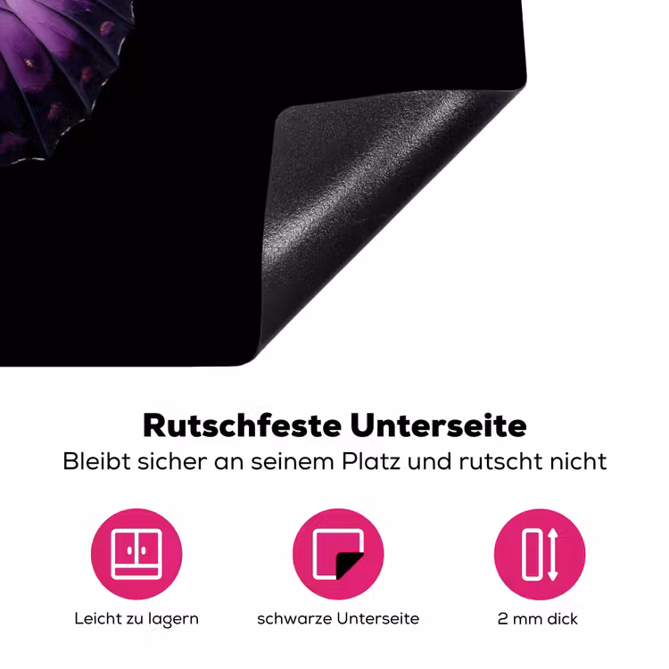 Vlinder - Paars - Levendig Inductie beschermer vinyl 3mm klein -zzzzzzz-lf-onderkant