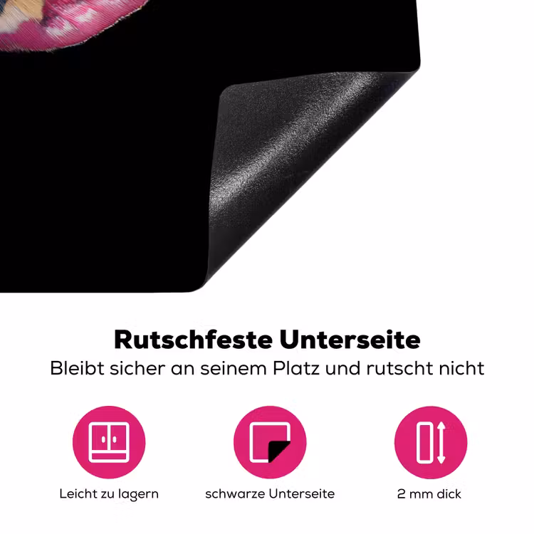 Vlinder - Roze - Nachtvlinder Inductie beschermer vinyl 3mm klein -zzzzzzz-lf-onderkant