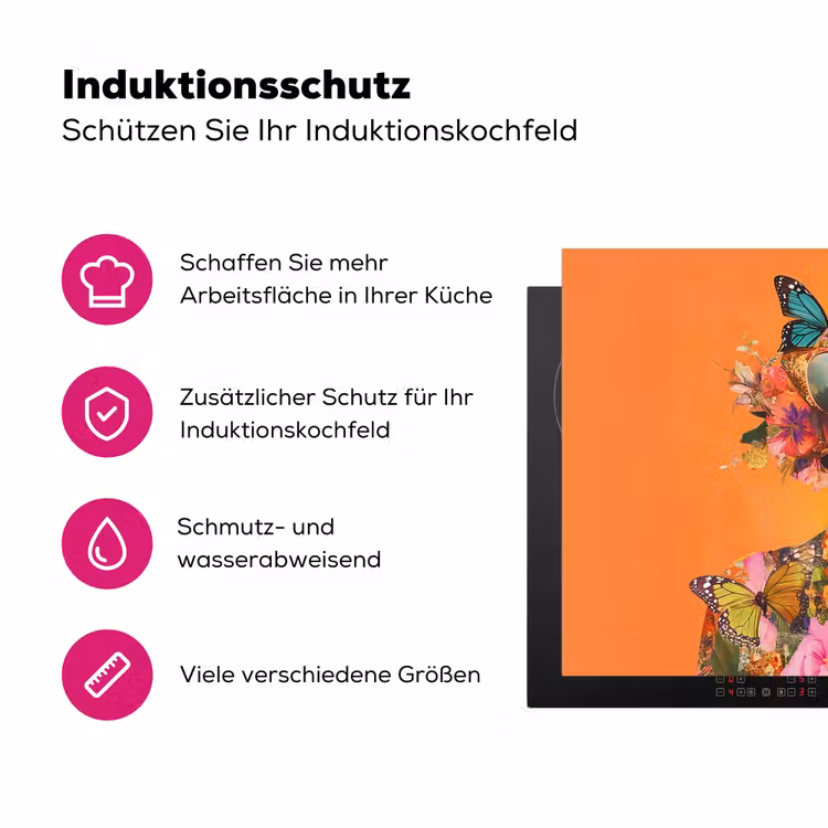 Vlinders - Vrouw - Zonnebril - Kleurrijk Inductie beschermer vinyl 3mm klein -zzzzzzz-lf-ups