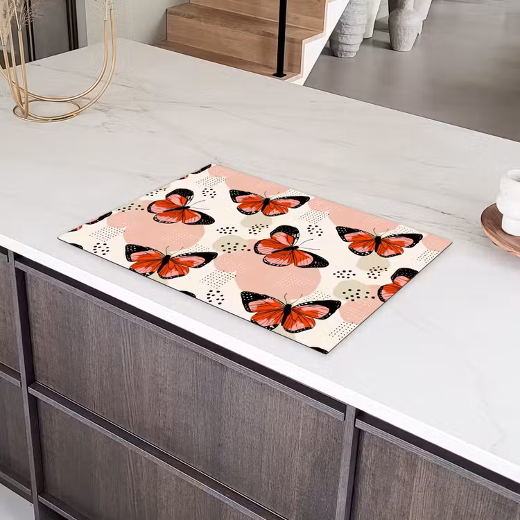 Vlinders - Retro - Kleurrijk Inductie beschermer vinyl 3mm klein 276 -sfeer8