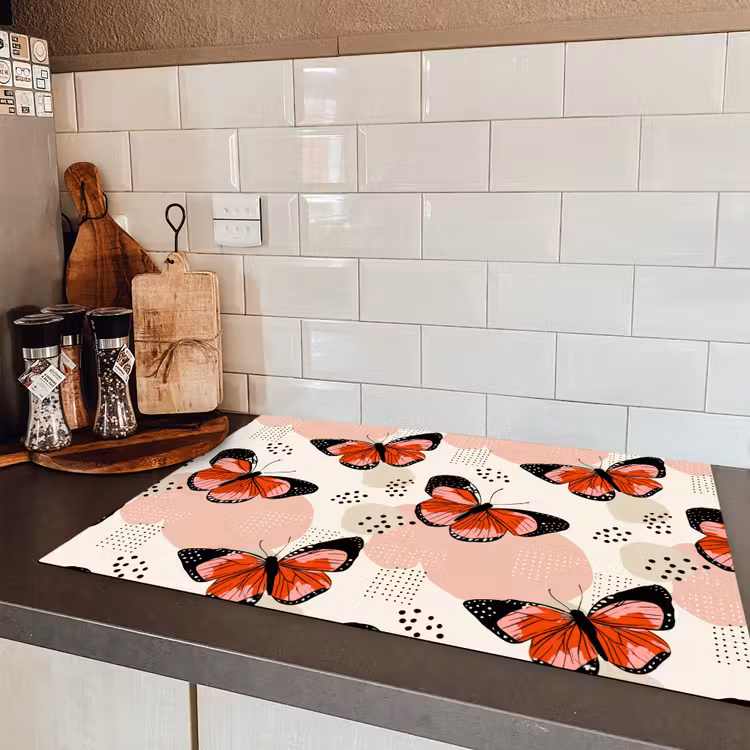 Vlinders - Retro - Kleurrijk Inductie beschermer vinyl 3mm klein 276 -sfeer3
