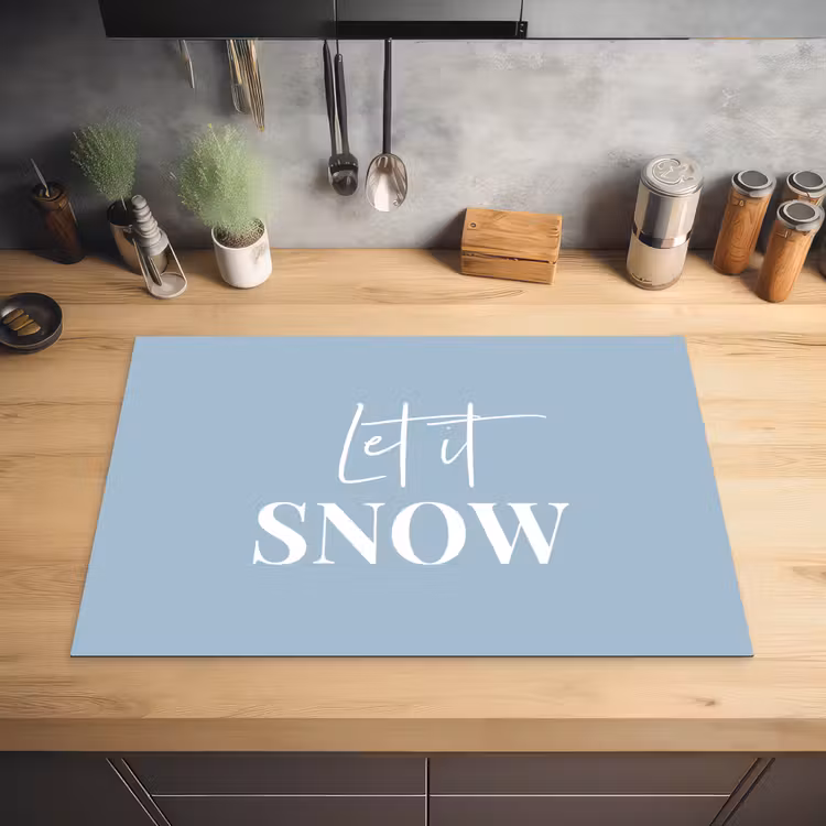 Sneeuw - Winter - Blauw - Let it snow Inductie beschermer vinyl 3mm klein -sfeer5