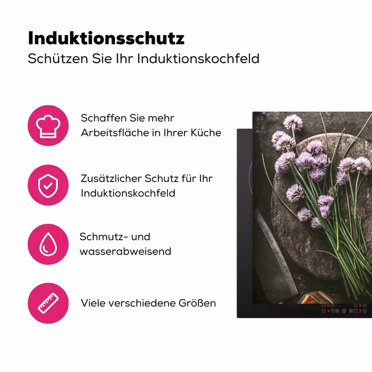 Bieslook Bloesem en Antieke Keukenwaren Inductie beschermer vinyl 3mm klein -zzzzzzz-lf-ups
