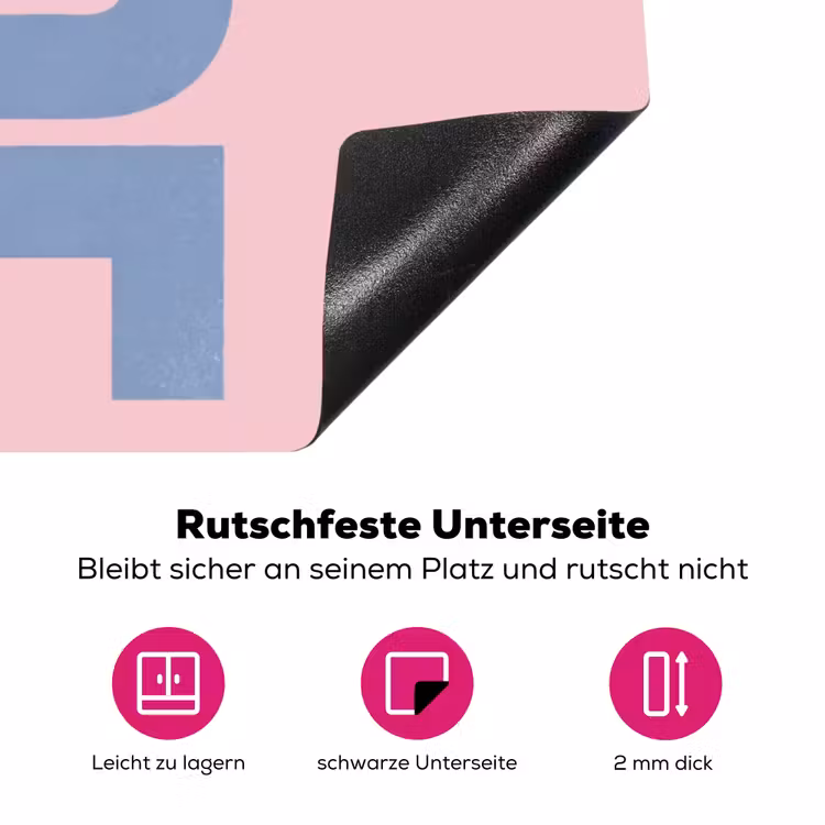 Nice - Paars - Roze Inductie beschermer vinyl 3mm klein -zzzzzzz-lf-onderkant