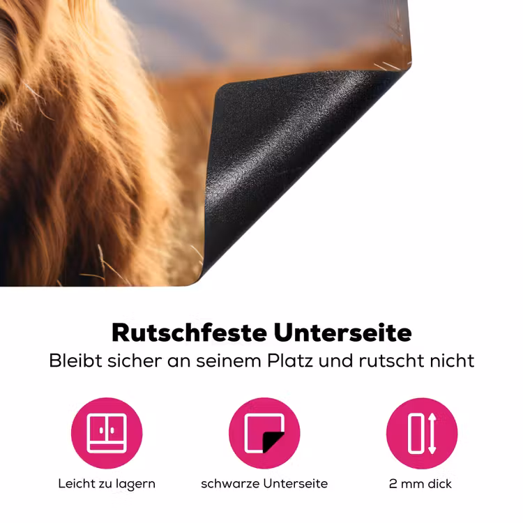 Schotse hooglander - Landschap - Dier Inductie beschermer vinyl 3mm klein -zzzzzzz-lf-onderkant