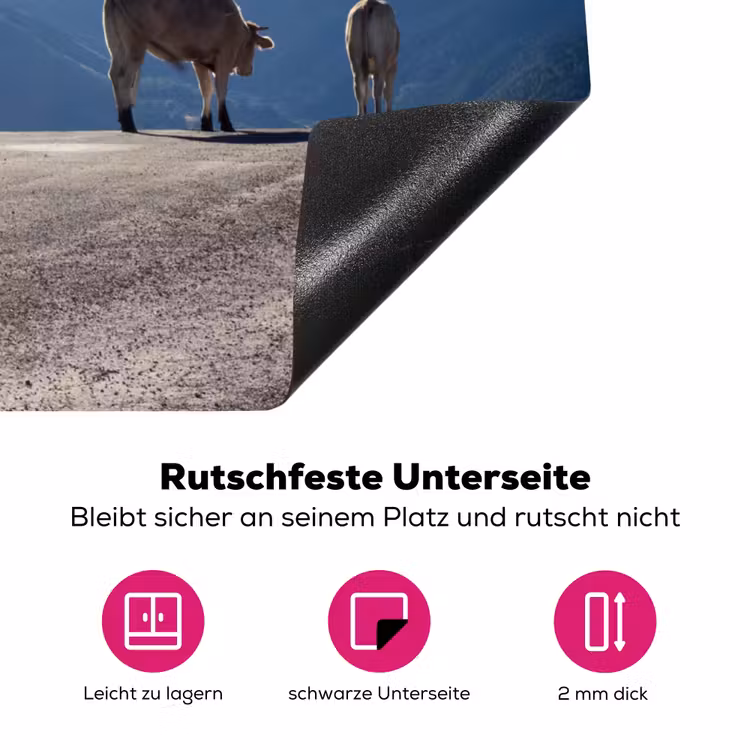 Schotse hooglander - Licht - Berg - Natuur Inductie beschermer vinyl 3mm klein -zzzzzzz-lf-onderkant