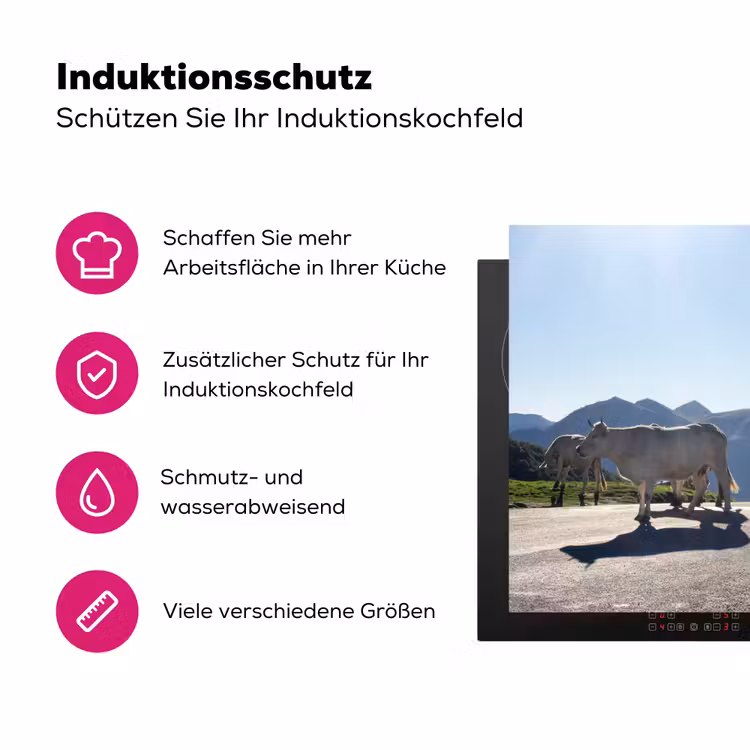 Schotse hooglander - Licht - Berg - Natuur Inductie beschermer vinyl 3mm klein -zzzzzzz-lf-ups