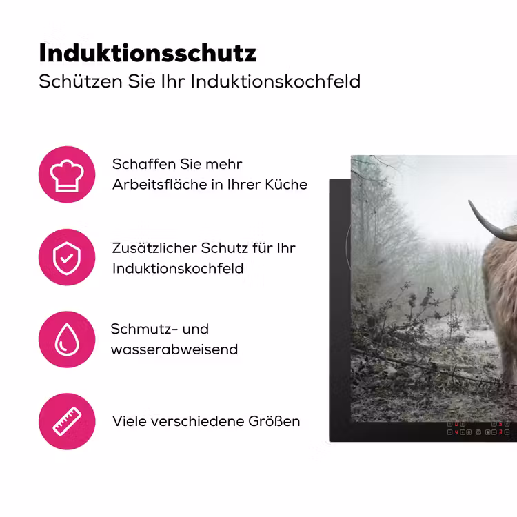 Schotse hooglander - Natuur - Herfst - Dieren - Wild - Bos Inductie beschermer vinyl 3mm klein -zzzzzzz-lf-ups