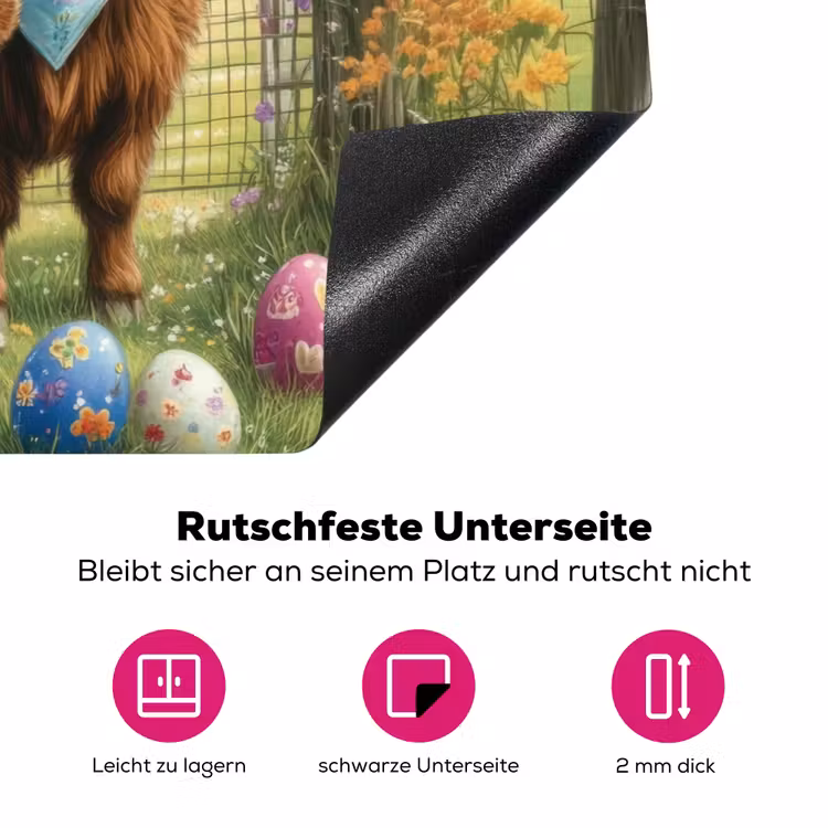 Schotsehooglanders - Paaseieren - Lente Inductie beschermer vinyl 3mm klein -zzzzzzz-lf-onderkant