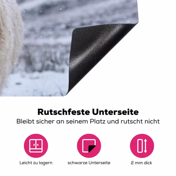 Schotse Hooglander - Sneeuw - Bergen - Winter Inductie beschermer vinyl 3mm klein -zzzzzzz-lf-onderkant