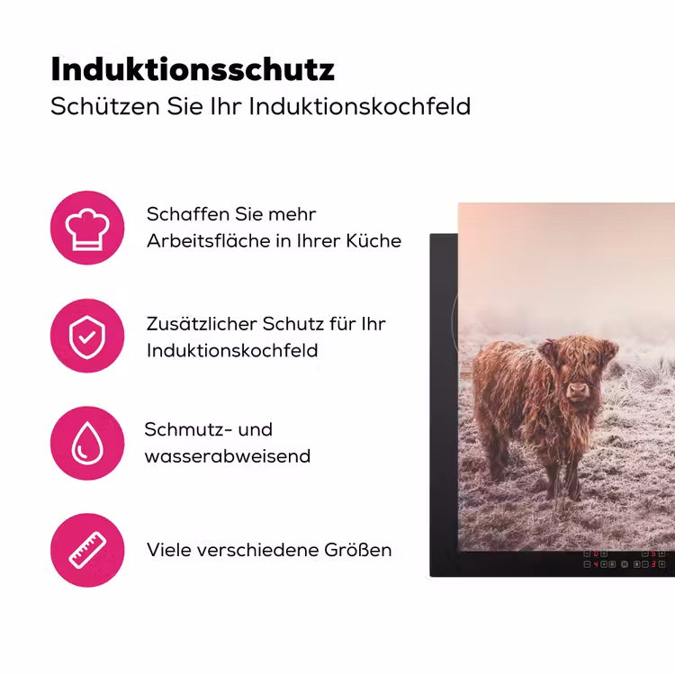 Schotse hooglanders - Licht - Lucht - Natuur Inductie beschermer vinyl 3mm klein -zzzzzzz-lf-ups