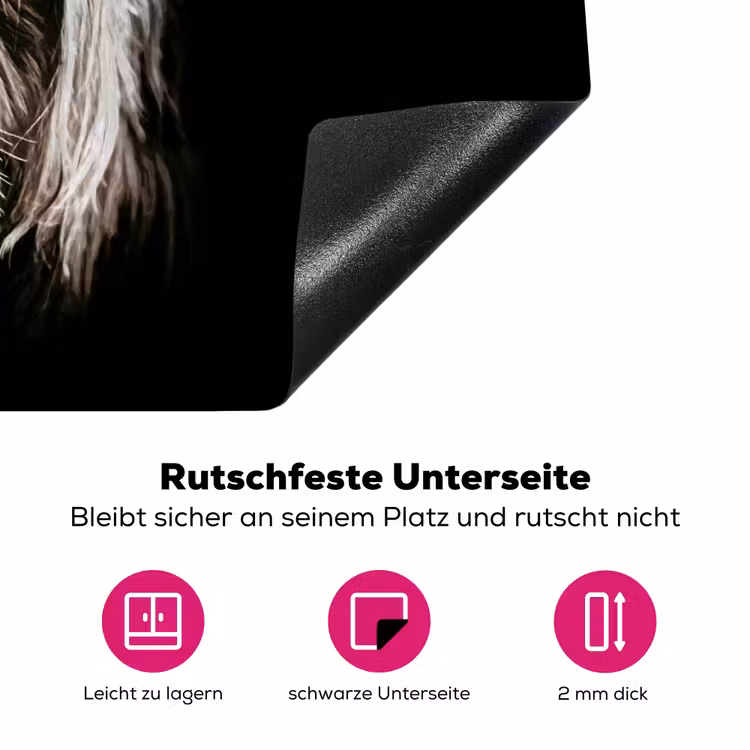 Schotse hooglander - Goud - Hoorns - Zwart wit - Koe - Dieren Inductie beschermer vinyl 3mm klein -zzzzzzz-lf-onderkant