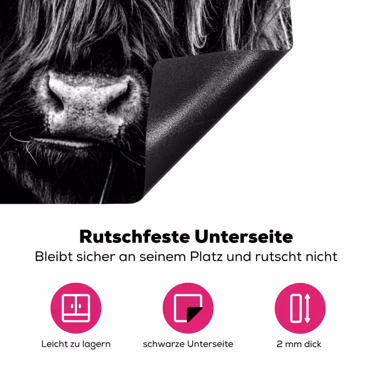 Schotse hooglander - Goud - Vacht - Dieren - Koe Inductie beschermer vinyl 3mm klein -zzzzzzz-lf-onderkant