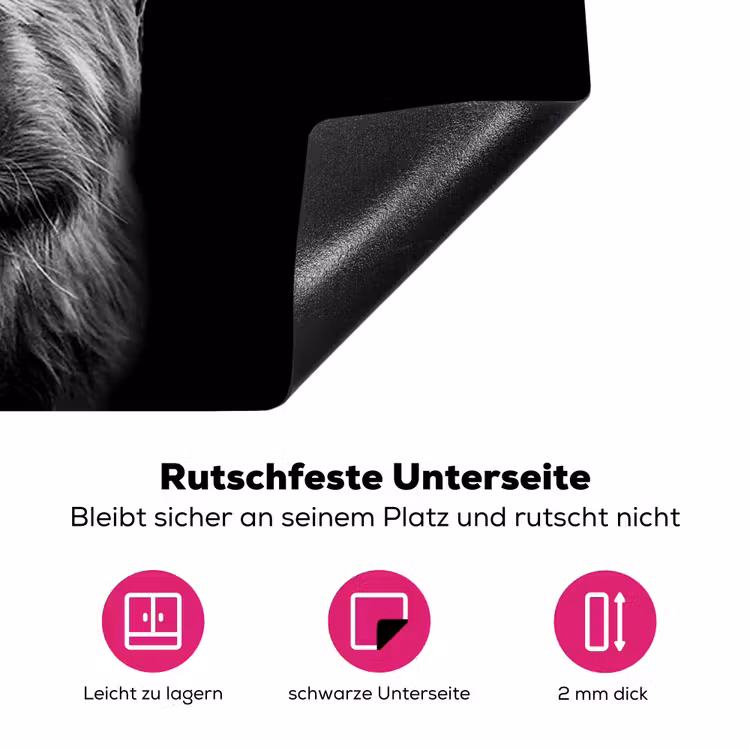 Schotse Hooglander - Horens - Zwart - Wit - Koe - Wild - Dieren Inductie beschermer vinyl 3mm klein -zzzzzzz-lf-onderkant