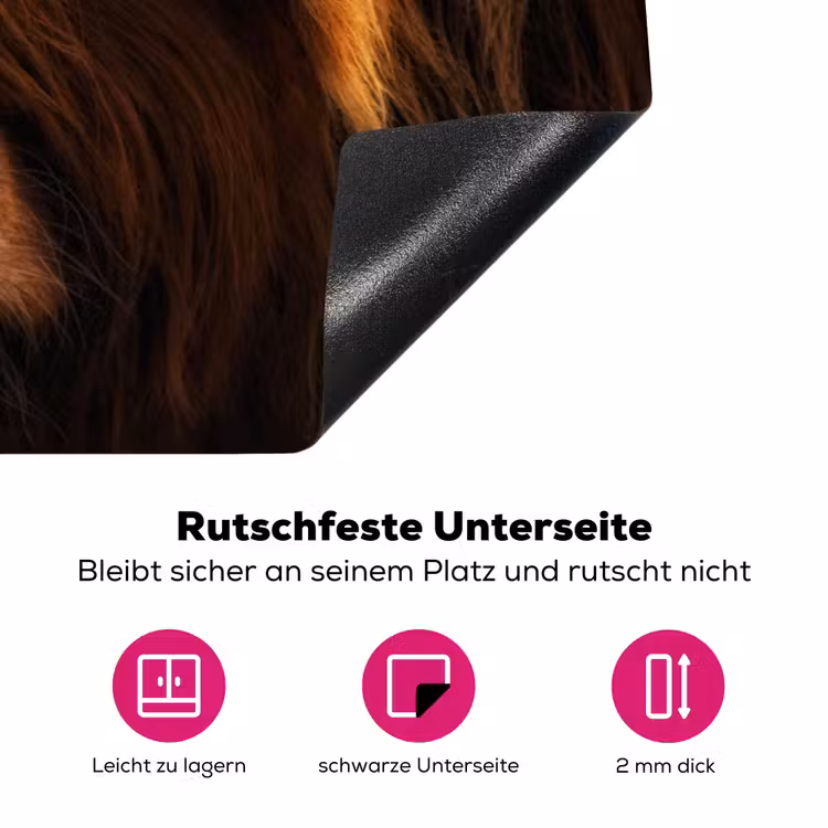 Schotse Hooglander - Koe - Portret - Dieren Inductie beschermer vinyl 3mm klein -zzzzzzz-lf-onderkant
