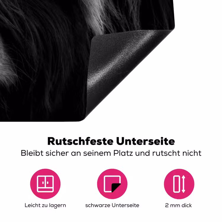Schotse hooglander - Koe - Zwart - Wit - Dieren Inductie beschermer vinyl 3mm klein -zzzzzzz-lf-onderkant