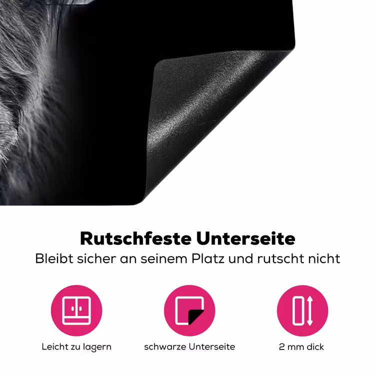 Schotse hooglander - Zwart - Koe - Dieren Inductie beschermer vinyl 3mm klein -zzzzzzz-lf-onderkant