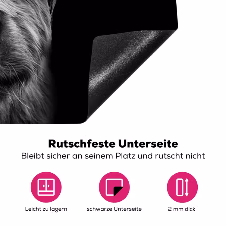 Schotse hooglander - Zwart - Wit Inductie beschermer vinyl 3mm klein -zzzzzzz-lf-onderkant