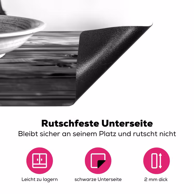 Schotse Hooglander - Spaghetti - Dieren - Zwart wit Inductie beschermer vinyl 3mm klein -zzzzzzz-lf-onderkant