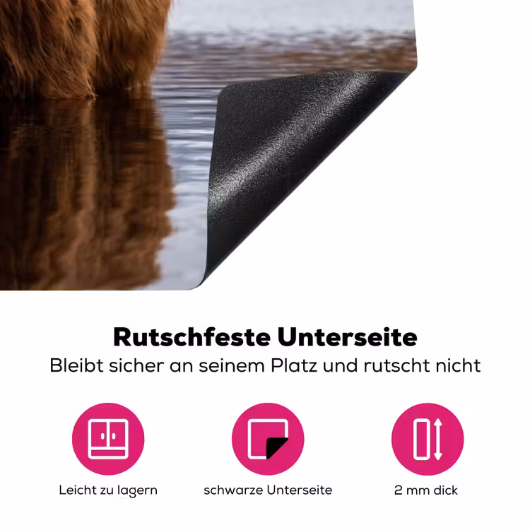 Schotse hooglander - Bruin - Water Inductie beschermer vinyl 3mm klein -zzzzzzz-lf-onderkant