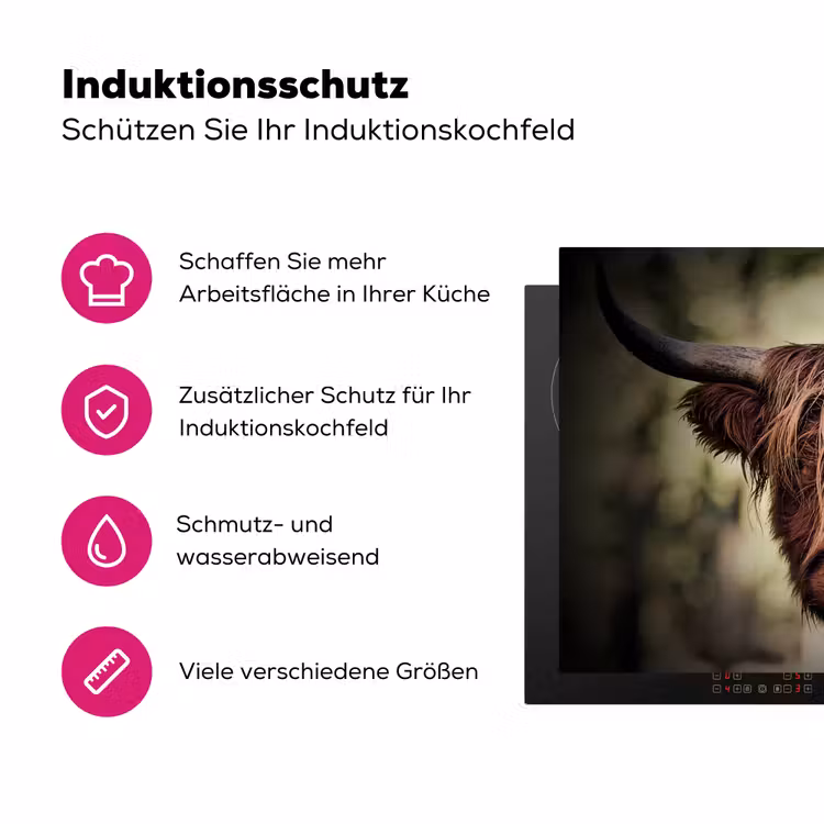 Schotse hooglander - Licht - Portret - Natuur Inductie beschermer vinyl 3mm klein -zzzzzzz-lf-ups