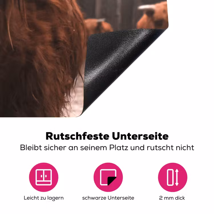 Schotse hooglander - Bos - Koe - Dieren - Natuur Inductie beschermer vinyl 3mm klein -zzzzzzz-lf-onderkant