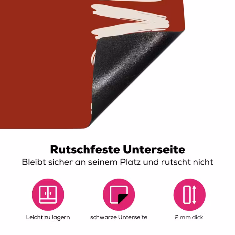 Schuin - Loveyou - Rood Inductie beschermer vinyl 3mm klein -zzzzzzz-lf-onderkant