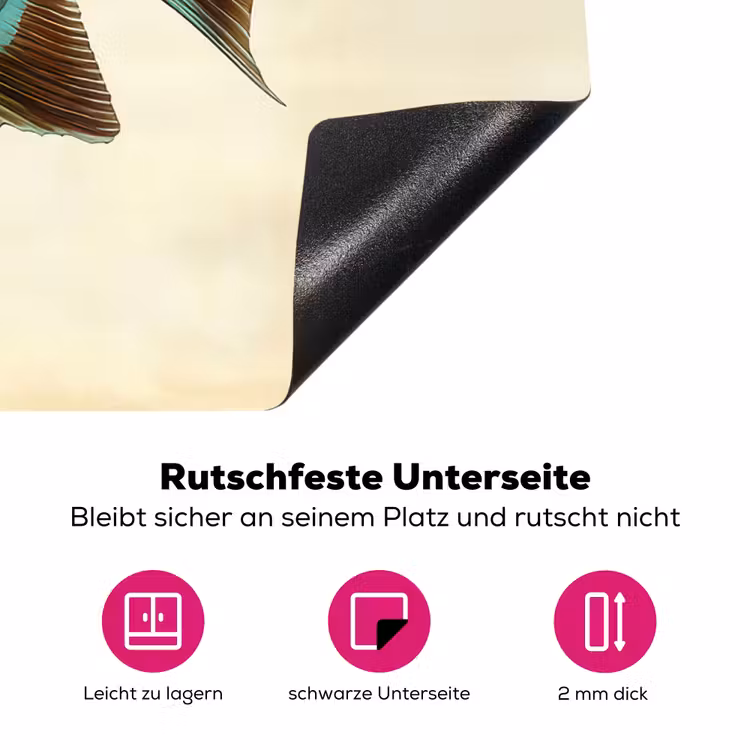 Schubben - Vis - Mint - Minimalistisch Inductie beschermer vinyl 3mm klein -zzzzzzz-lf-onderkant
