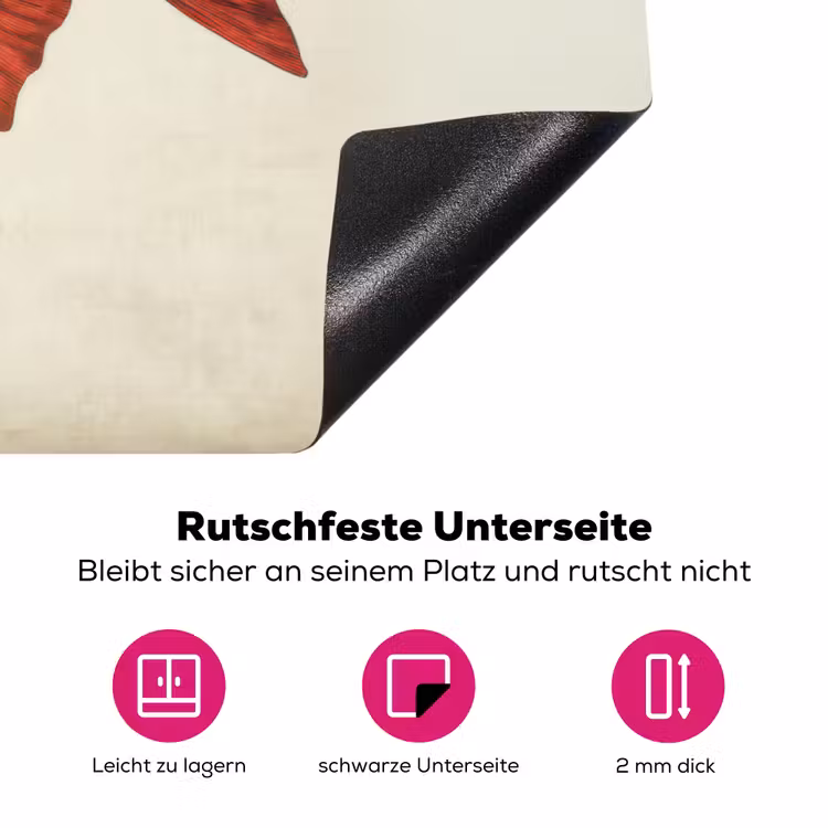 Schubben - Rood - Vis - Vinnen Inductie beschermer vinyl 3mm klein -zzzzzzz-lf-onderkant