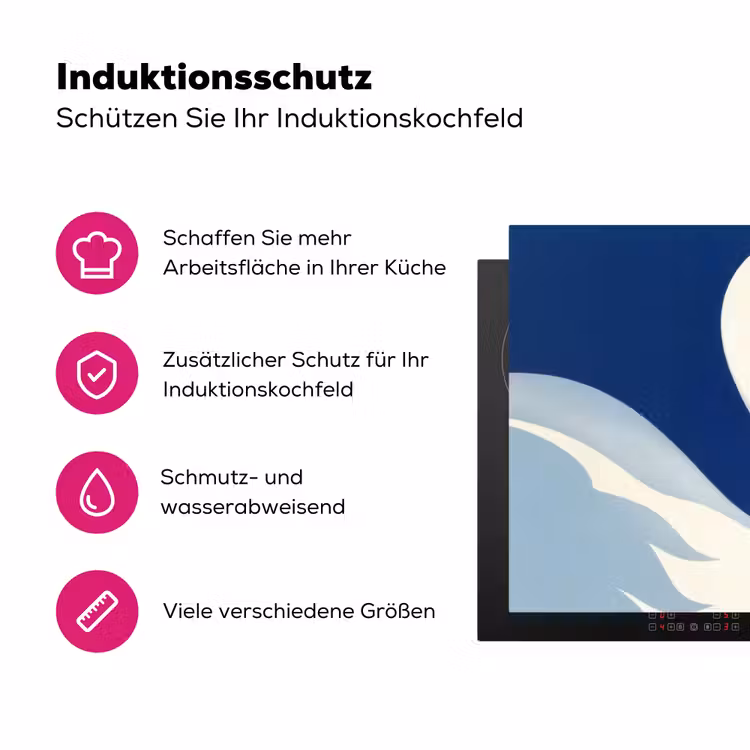 Zwaan - Wit - Snavel - Illustratie Inductie beschermer vinyl 3mm klein -zzzzzzz-lf-ups