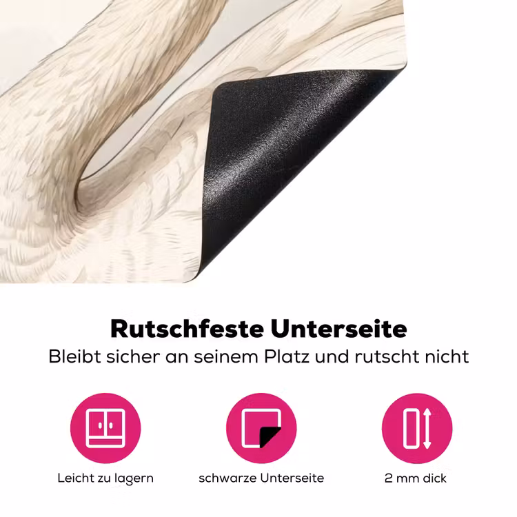Zwanen - Hartvorm - Dieren Inductie beschermer vinyl 3mm klein -zzzzzzz-lf-onderkant
