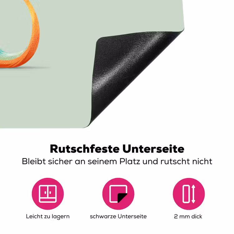 Staart - Dino - Minimalistisch - Blauw Inductie beschermer vinyl 3mm klein -zzzzzzz-lf-onderkant