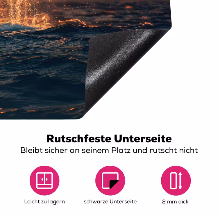 Walvis staart - Water - Zonsondergang Inductie beschermer vinyl 3mm klein -zzzzzzz-lf-onderkant