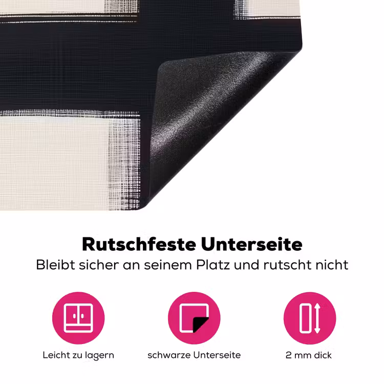 Zwart - Abstract - Japandi Inductie beschermer vinyl 3mm klein -zzzzzzz-lf-onderkant
